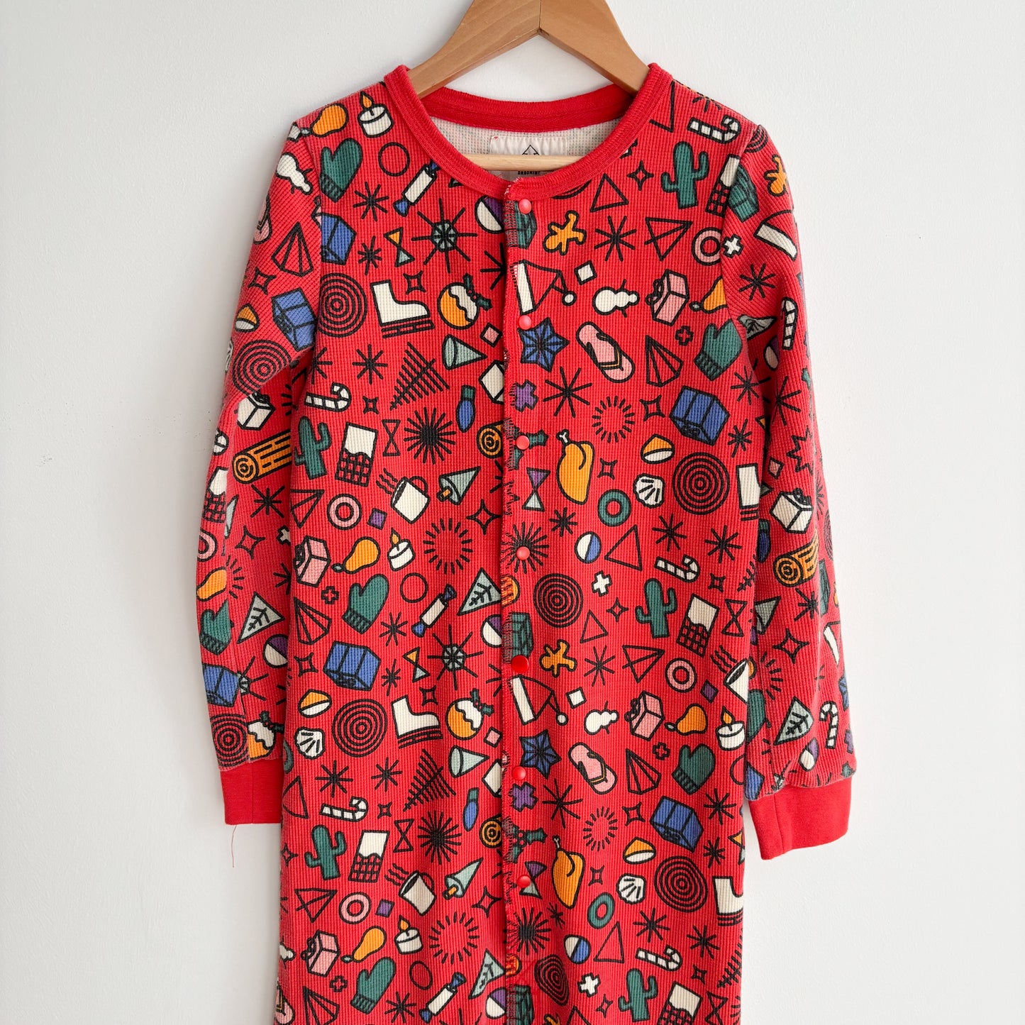 Waffle Knit One Piece Pajamas (6-7Y)