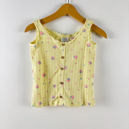 Floral Ribbed Tank (2-3Y)