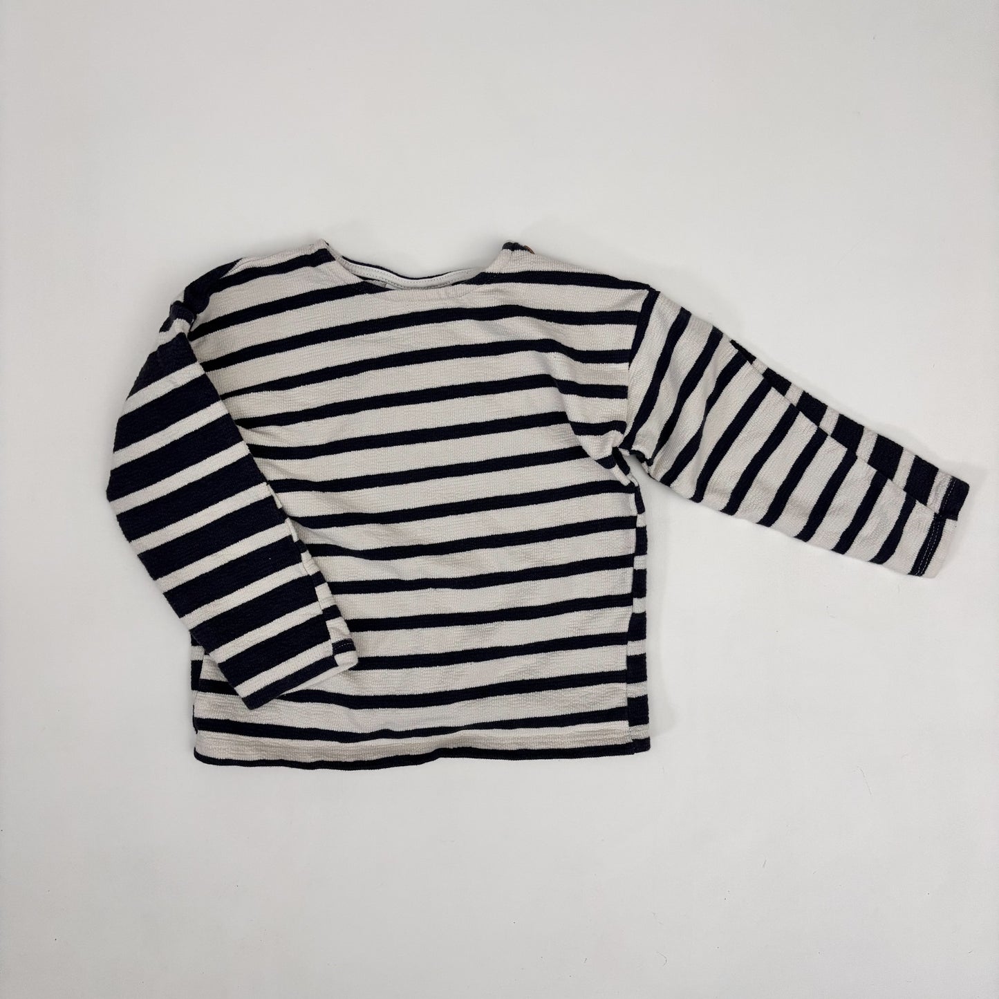 Blue + Cream Striped Shirt (5T)