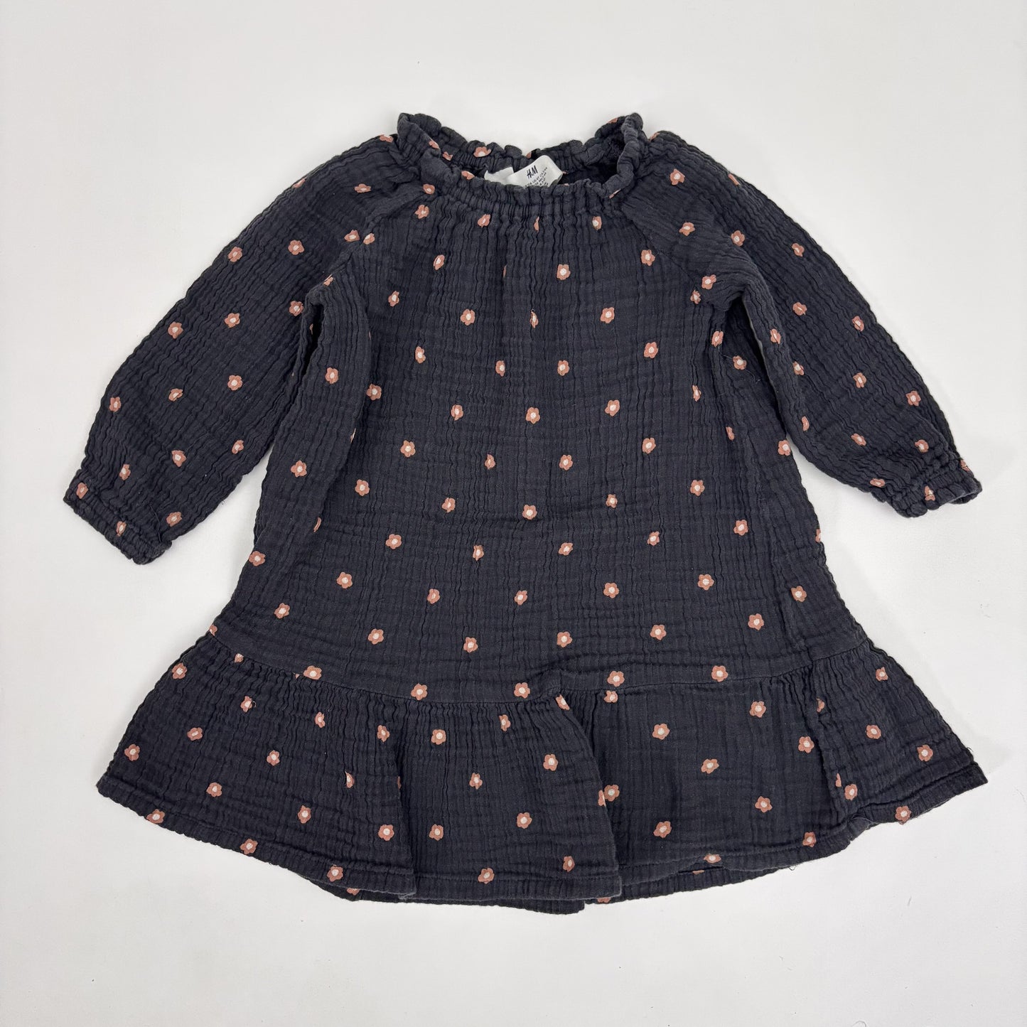 Dark Grey Crinkle Gauze Dress (4T)