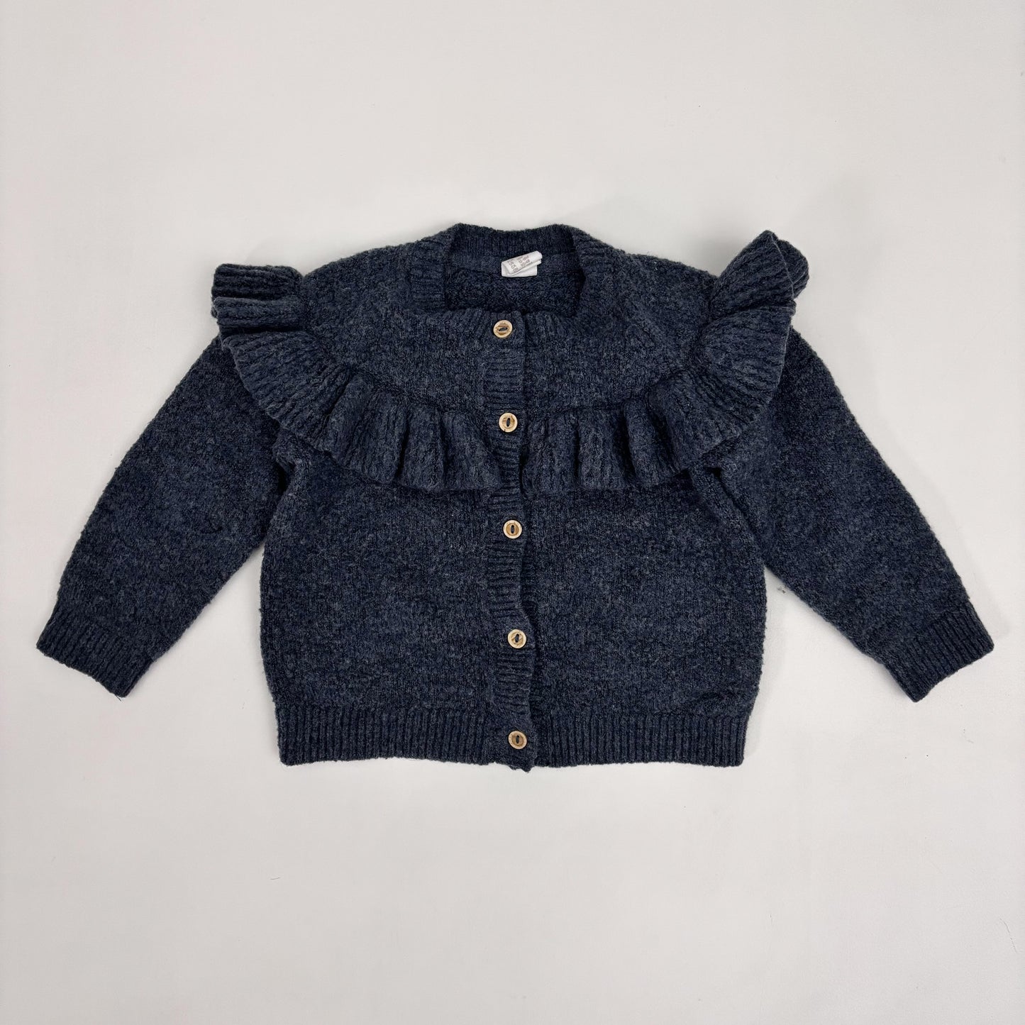 Navy Ruffle Cardigan (12-18M)