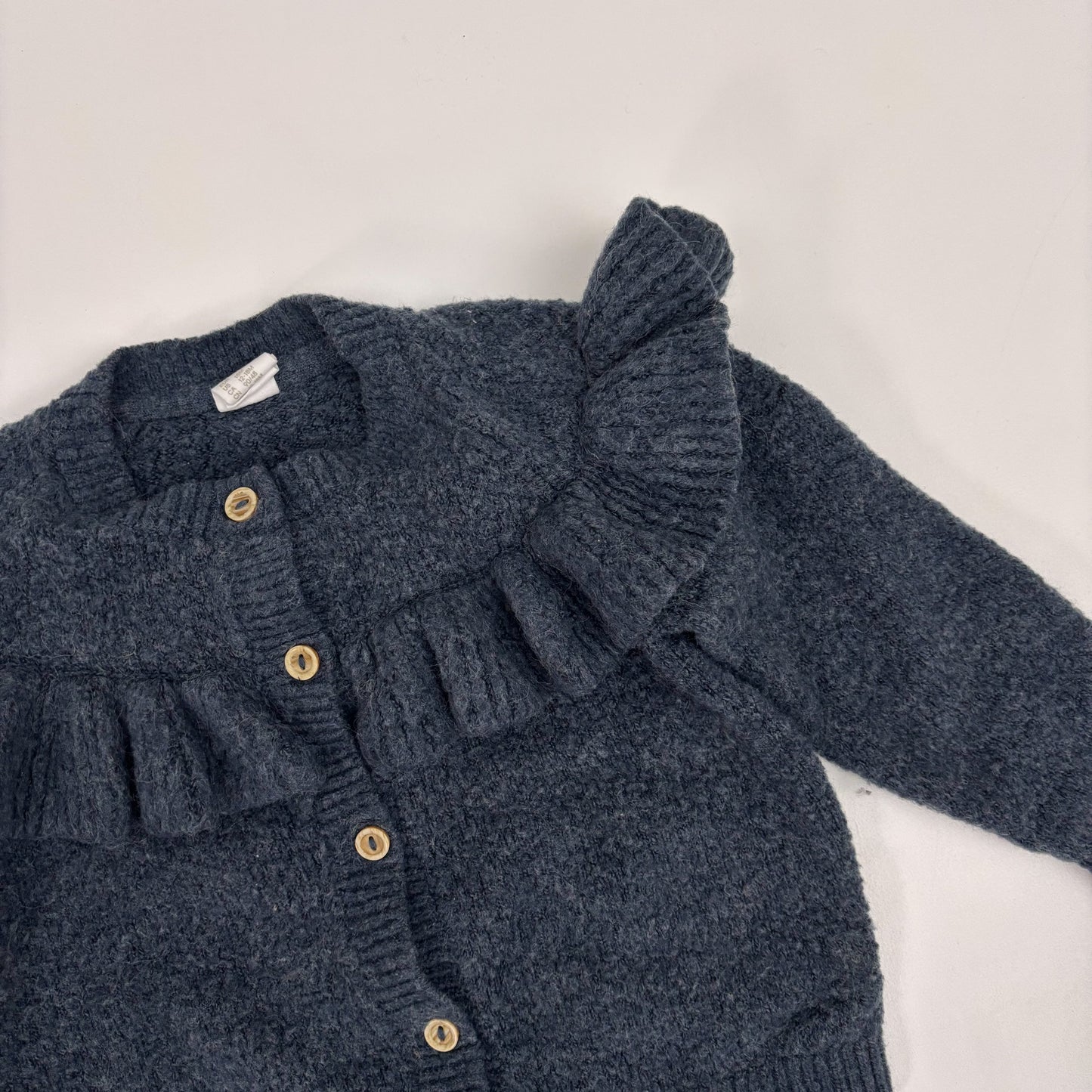 Navy Ruffle Cardigan (12-18M)