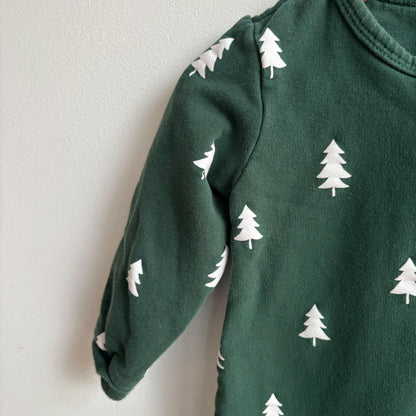 Christmas Tree Sweatshirt Romper (9-12M)