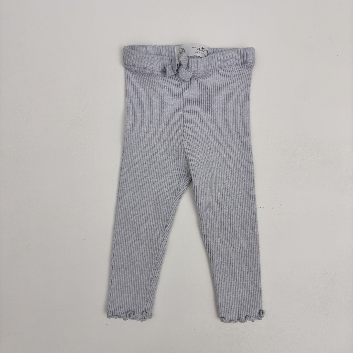 Light Blue Ribbed Leggings (12-18M)