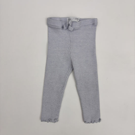 Light Blue Ribbed Leggings (12-18M)