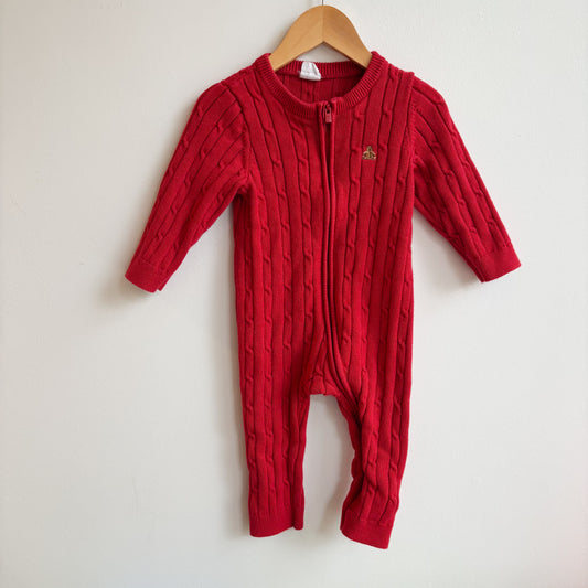 Red Knit Romper (12-18M)