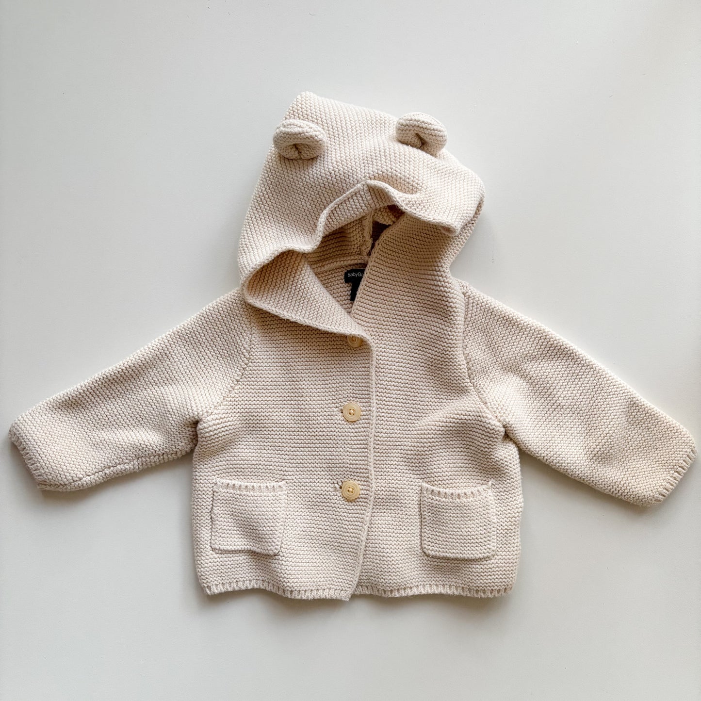 Cream Bear Ear Sweater (6-12M)