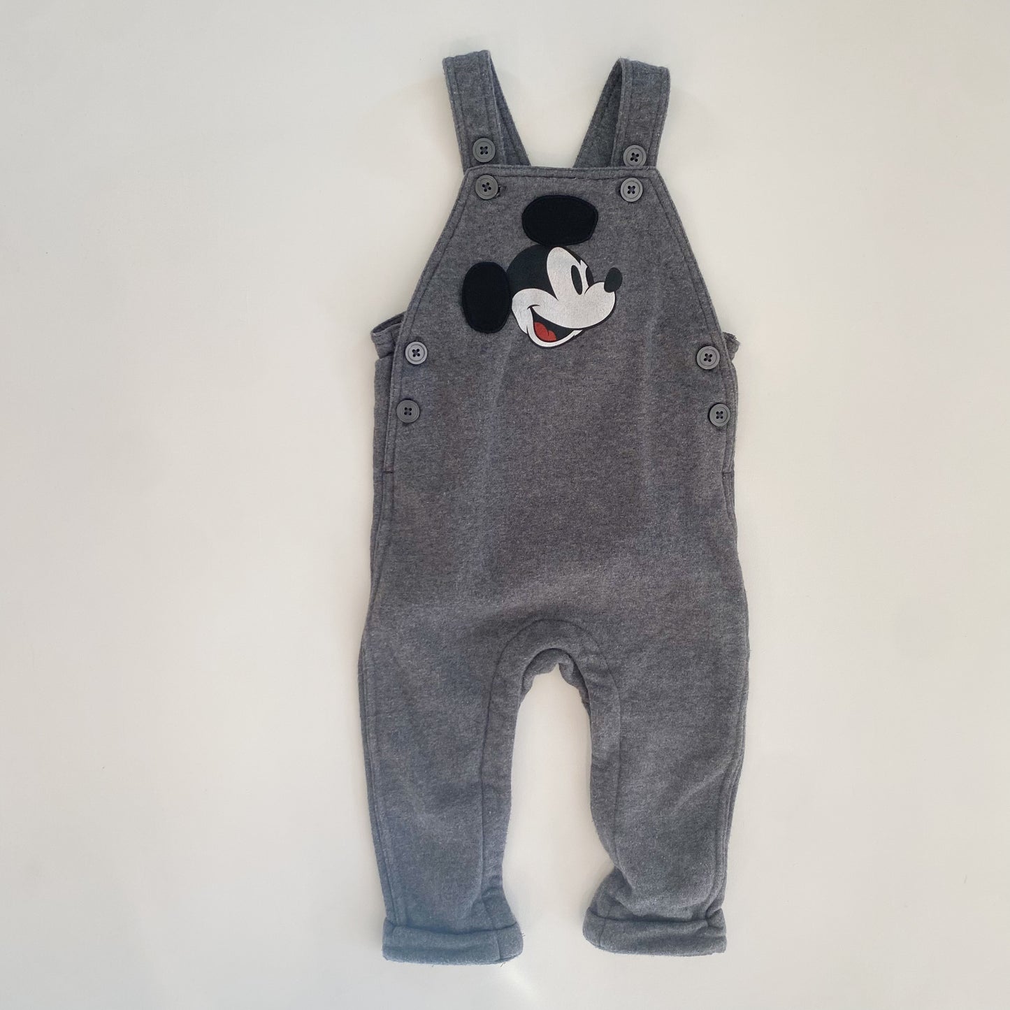 Grey Mouse Overalls (12-18M)