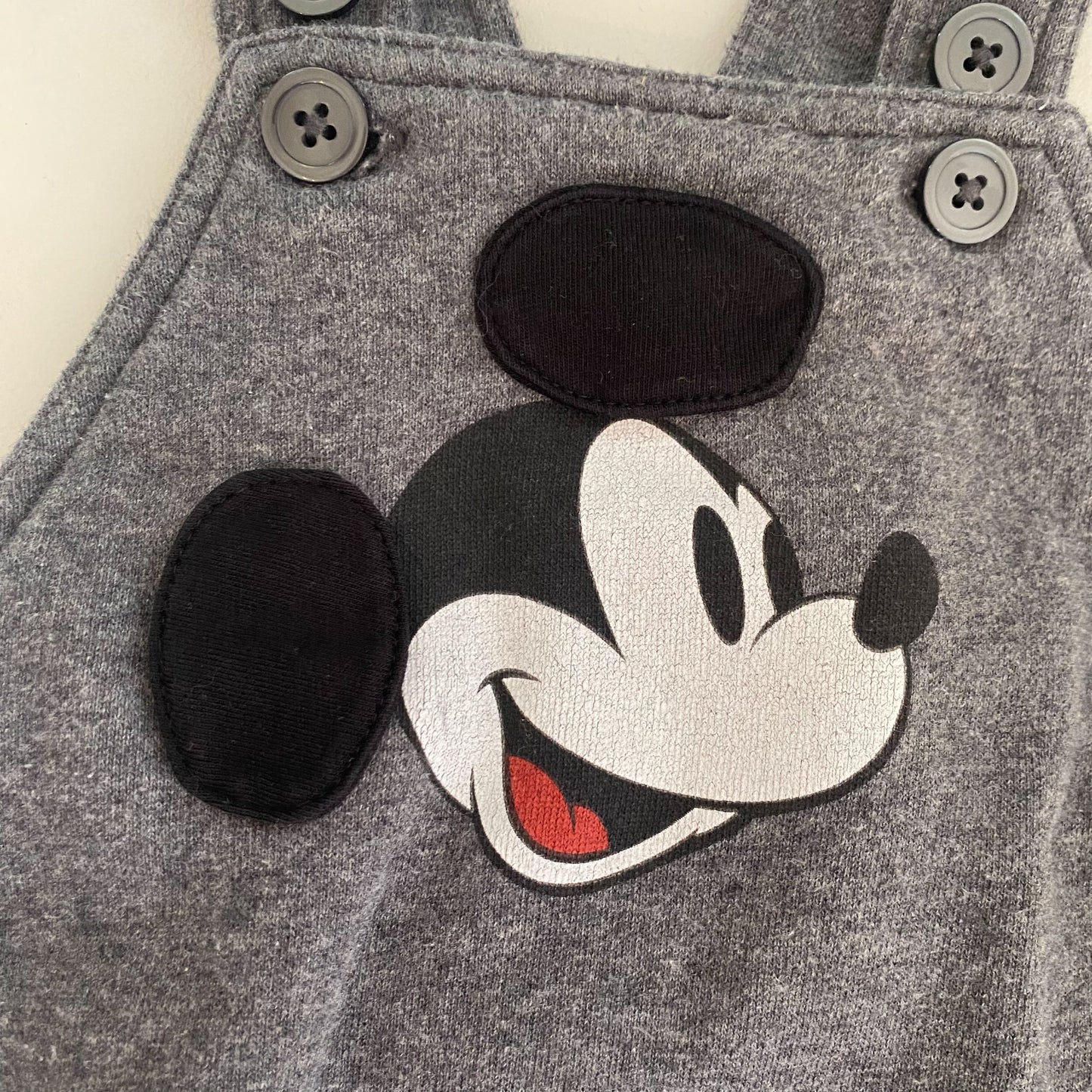 Grey Mouse Overalls (12-18M)