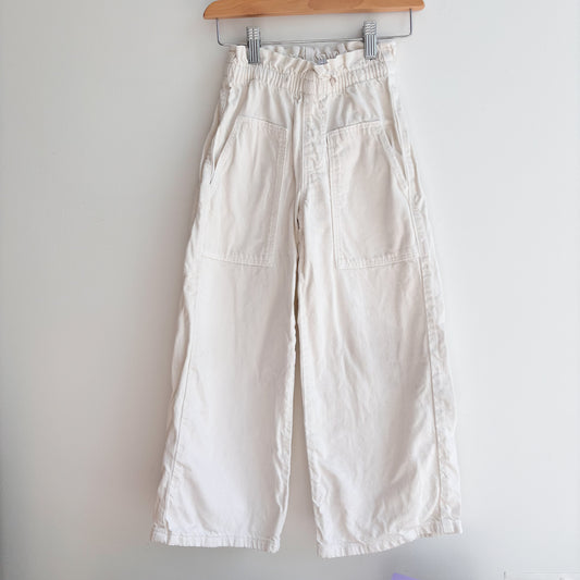 White Denim Wide Leg Jeans  (7Y)