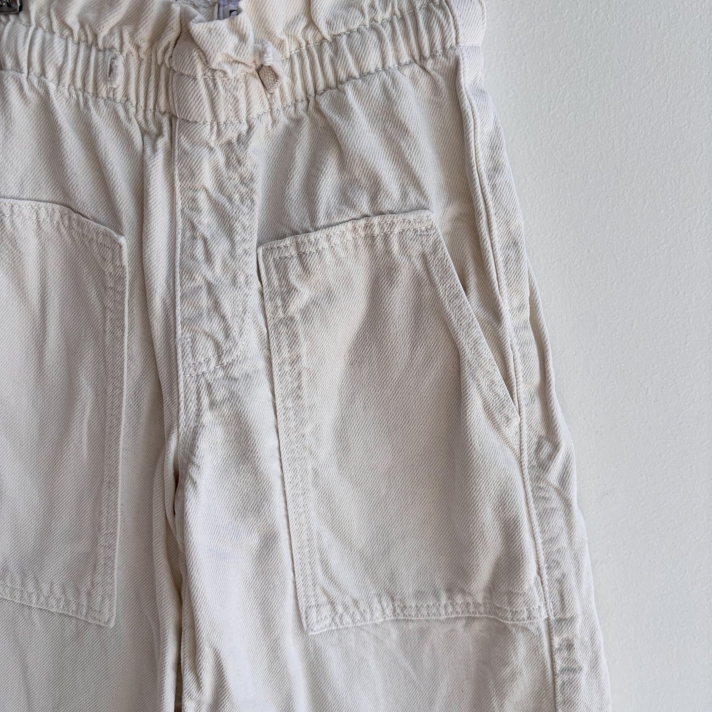 White Denim Wide Leg Jeans  (7Y)