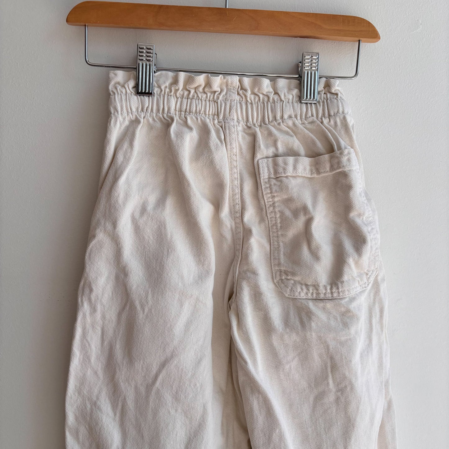 White Denim Wide Leg Jeans  (7Y)