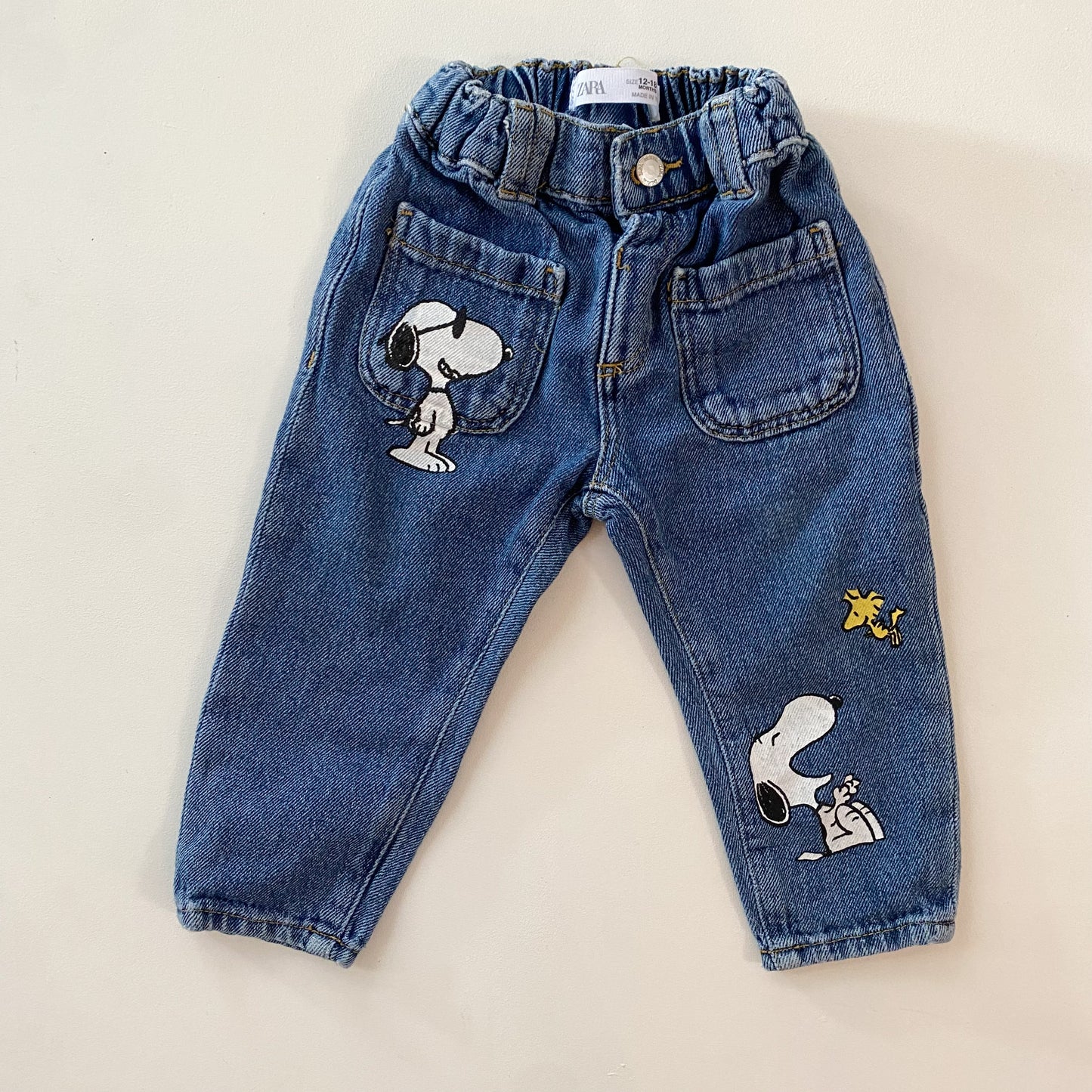 Elastic Waist Character Blue Jeans (12-18M)