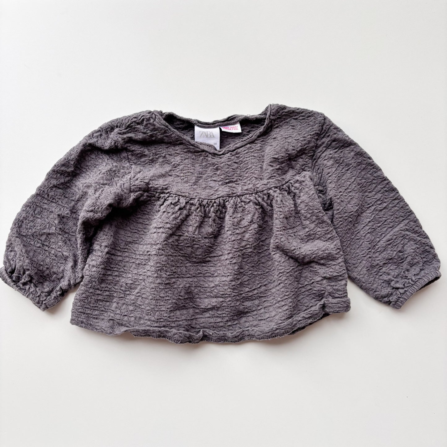 Grey Crinkle Top (12-18M)