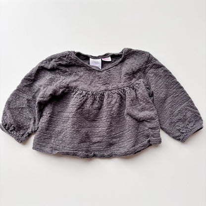 Grey Crinkle Top (12-18M)