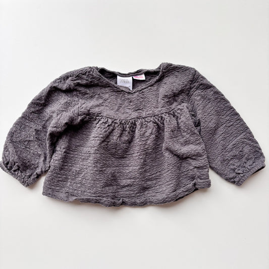 Grey Crinkle Top (12-18M)
