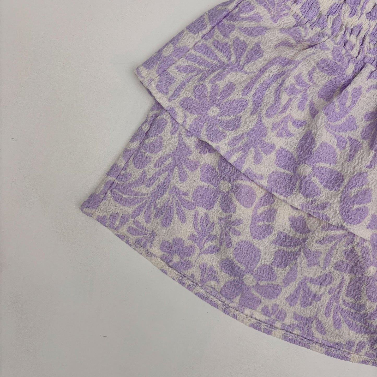 Purple Floral Skirt w/ Built-in Shorts (8Y)