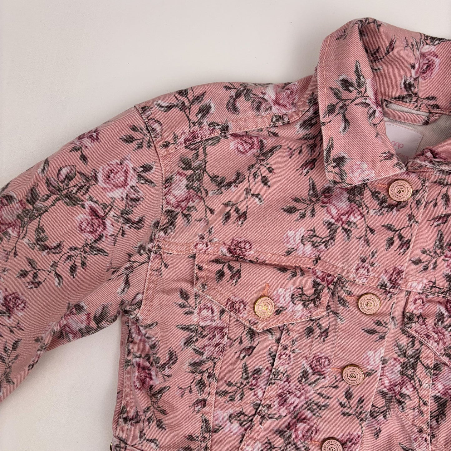 Pink Floral Denim Jacket (6-7Y)