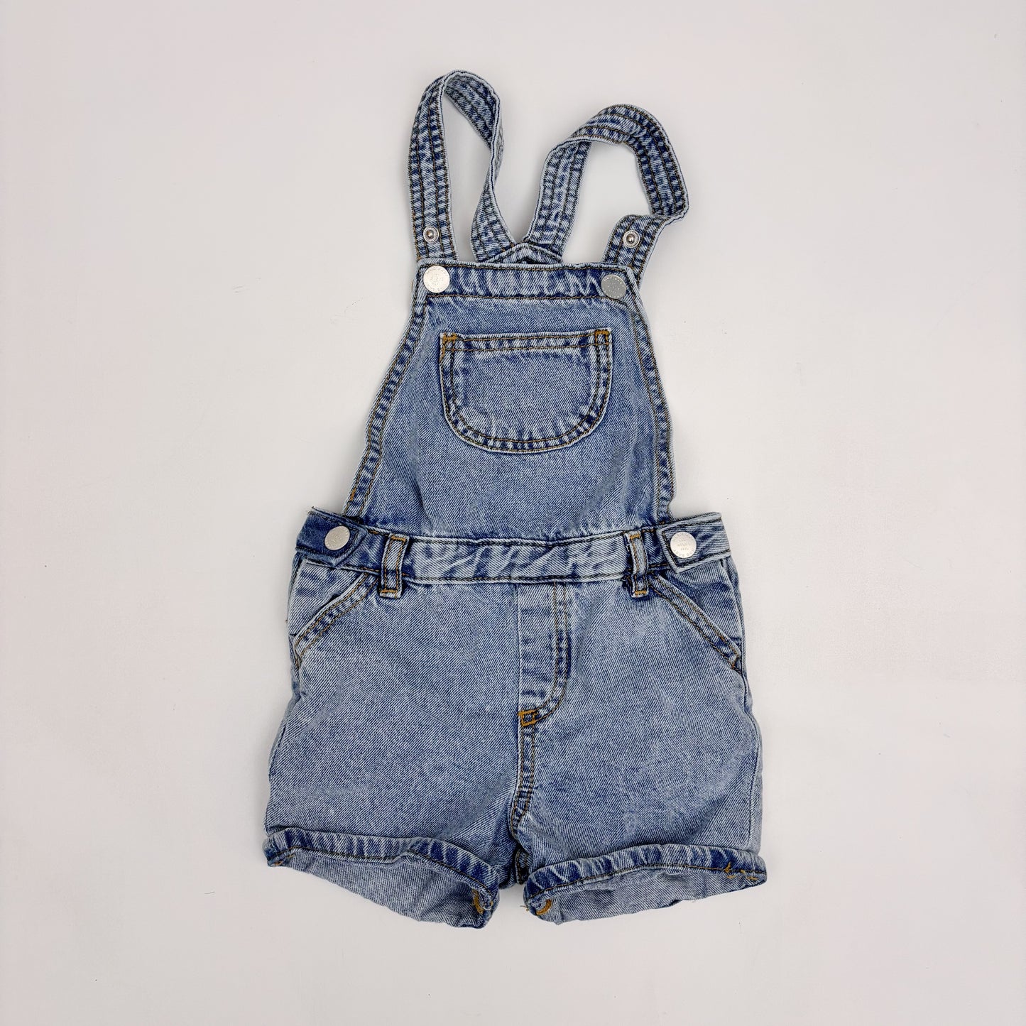 Light Wash Denim Shortalls (3T)