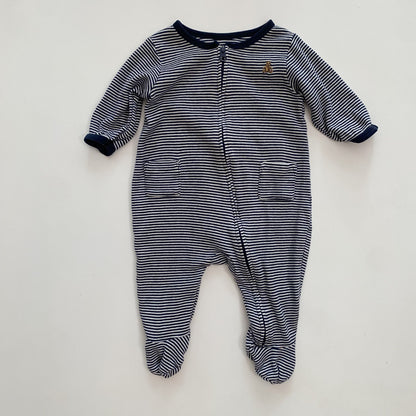 Navy Striped Sleeper (0-3M)