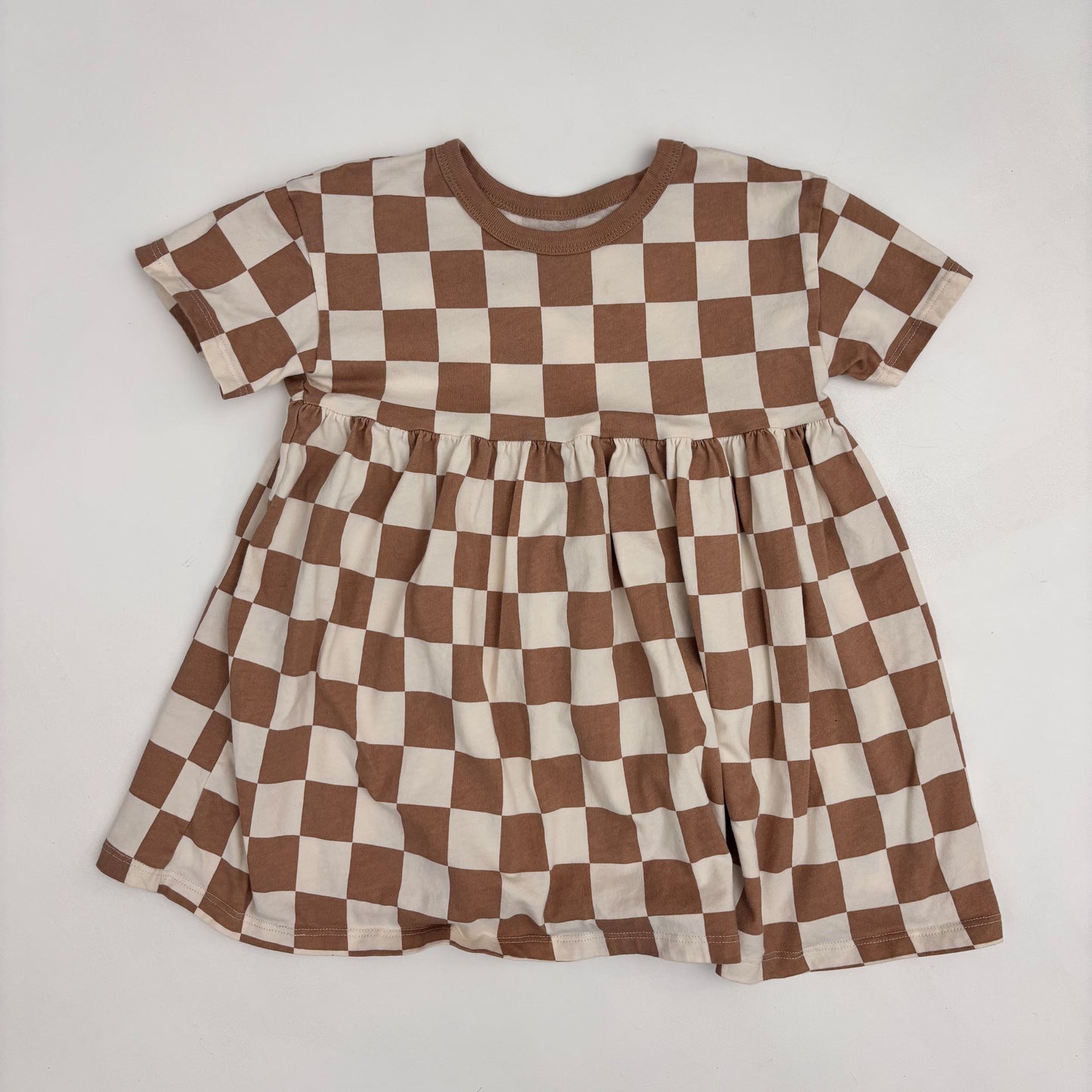 Brown Checkered Dress (3T)