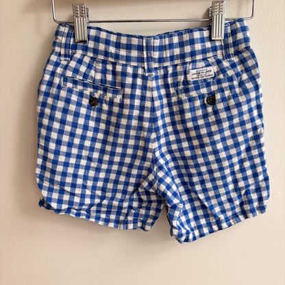 Blue Checkered Linen-Blend Shorts (4Y)