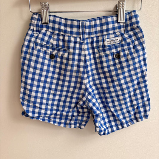 Blue Checkered Linen-Blend Shorts (4Y)