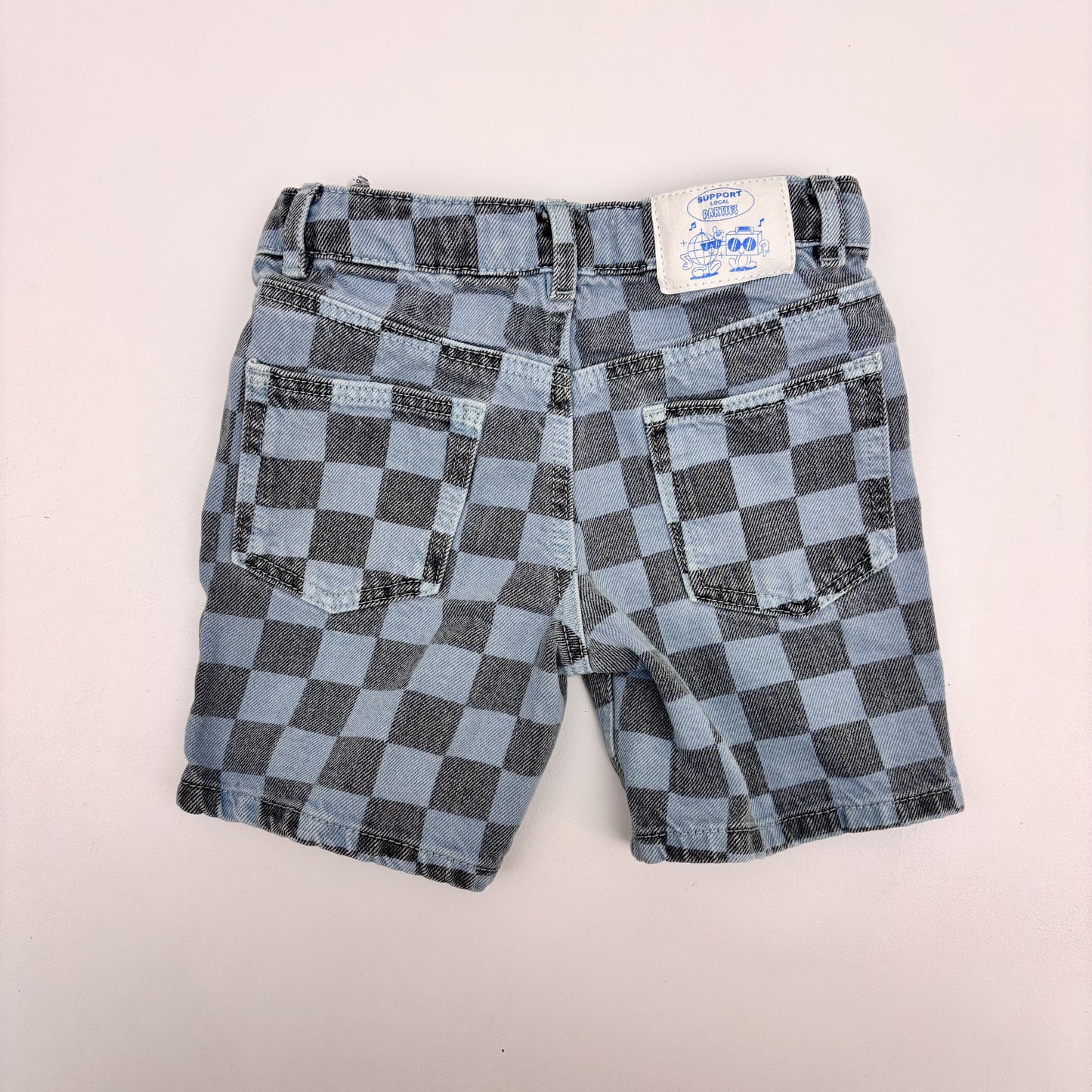 Denim Checkered Shorts (12-18M)