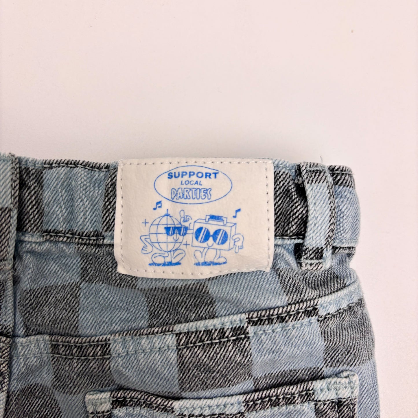 Denim Checkered Shorts (12-18M)