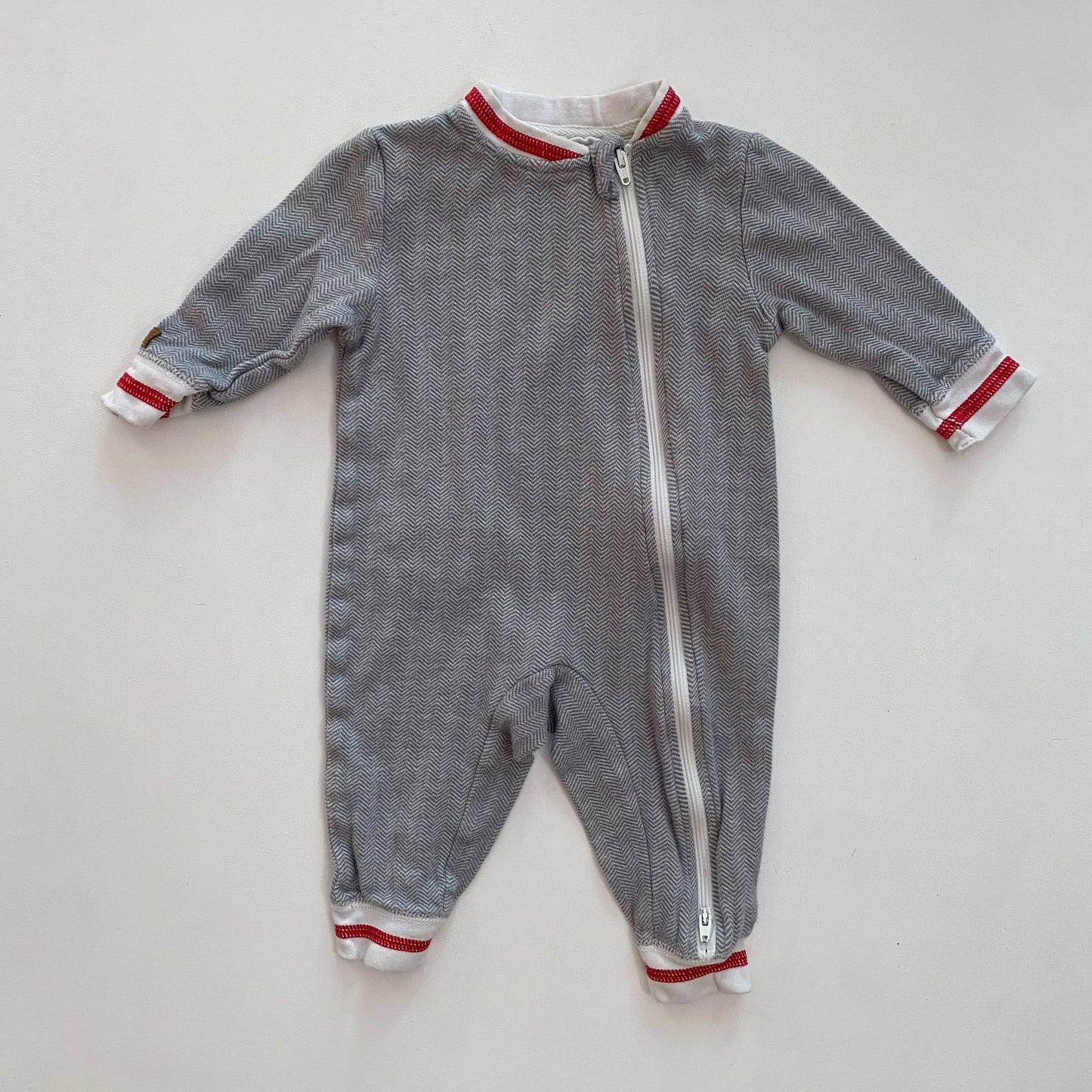 Grey Footless Sleeper (3-6M)