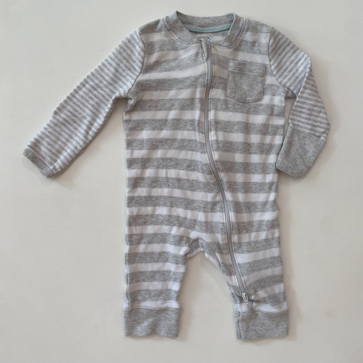 Striped Footless Sleeper (3-6M)