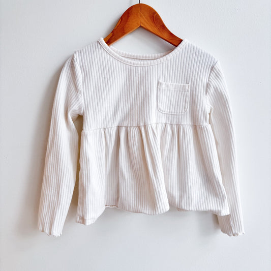 White Ribbed Long Sleeve (4T)