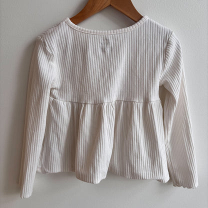 White Ribbed Long Sleeve (4T)