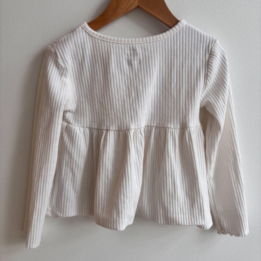 White Ribbed Long Sleeve (4T)