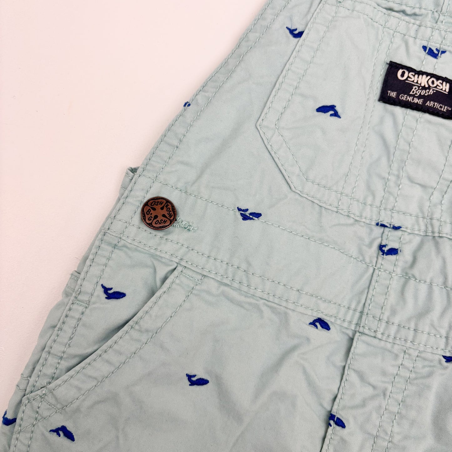 Embroidered Whale Shortalls (2T)