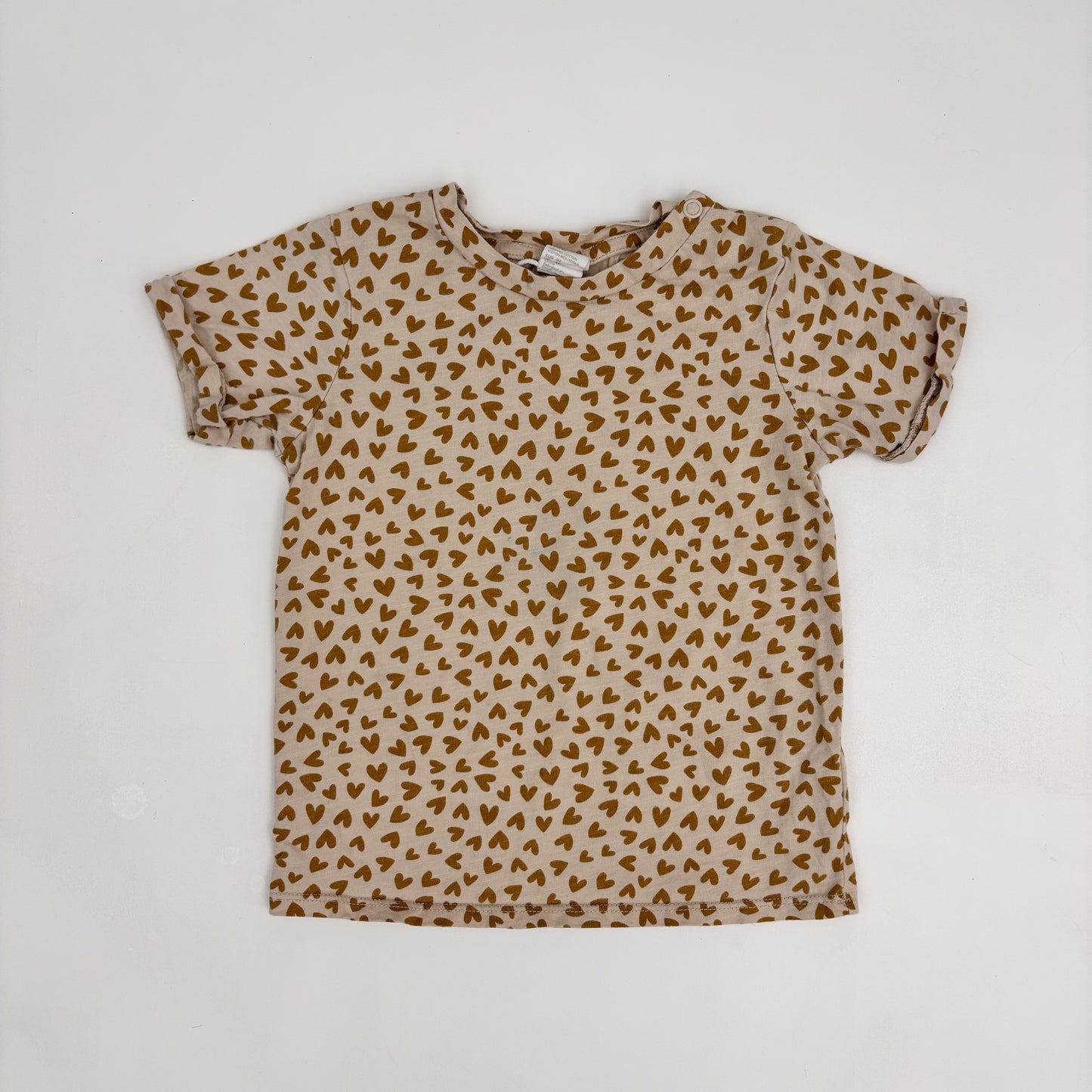 Tan + Beige Heart Tee (2T)