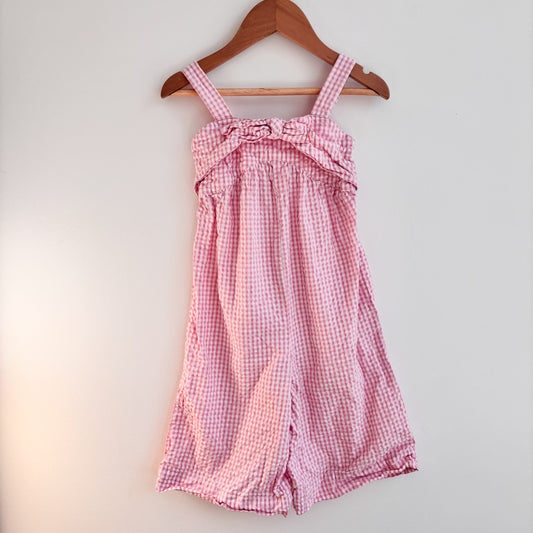 Organic Cotton Pink Gingham Romper (2T)