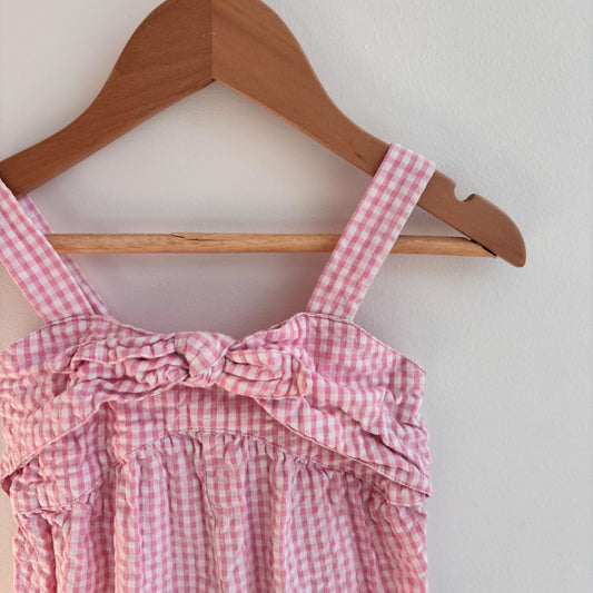 Organic Cotton Pink Gingham Romper (2T)