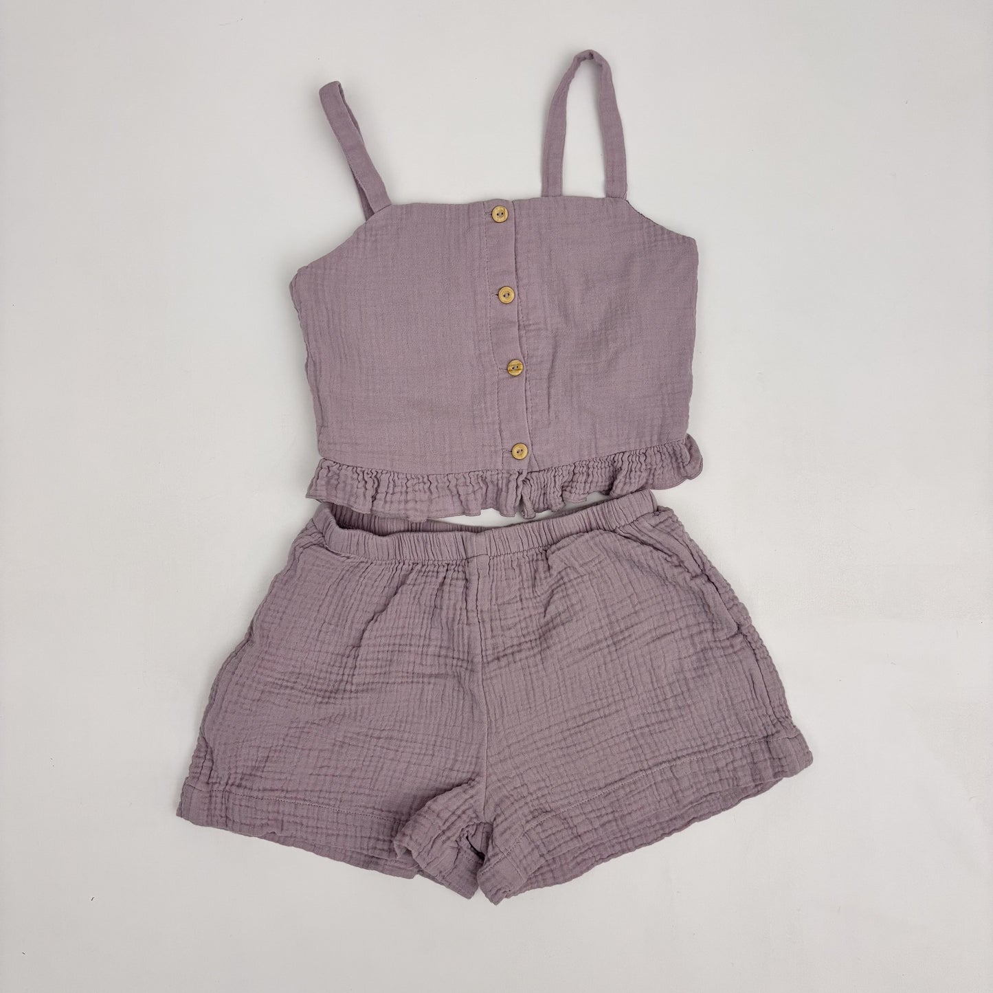 Purple Gauze Top and Shorts Set (7Y)