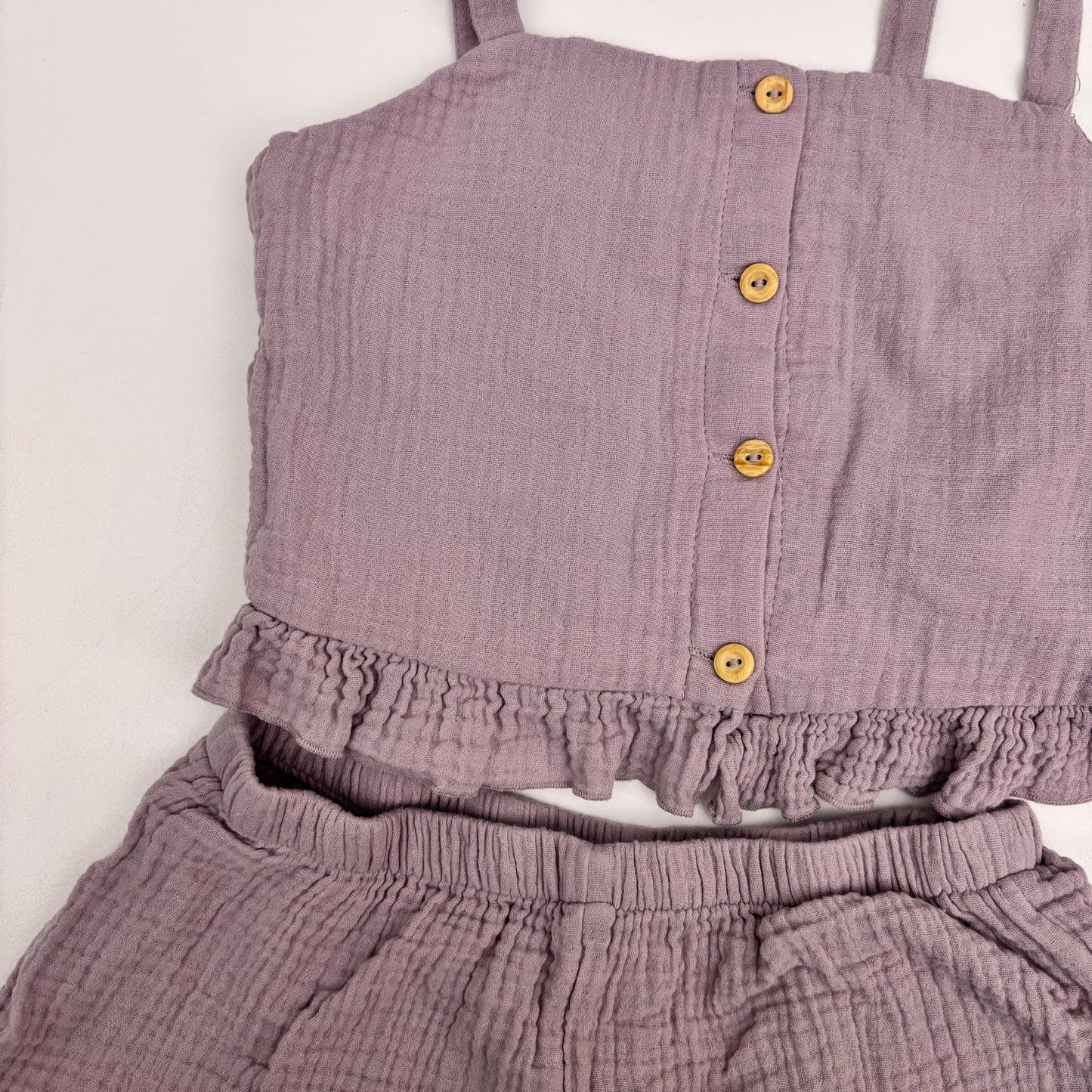 Purple Gauze Top and Shorts Set (7Y)