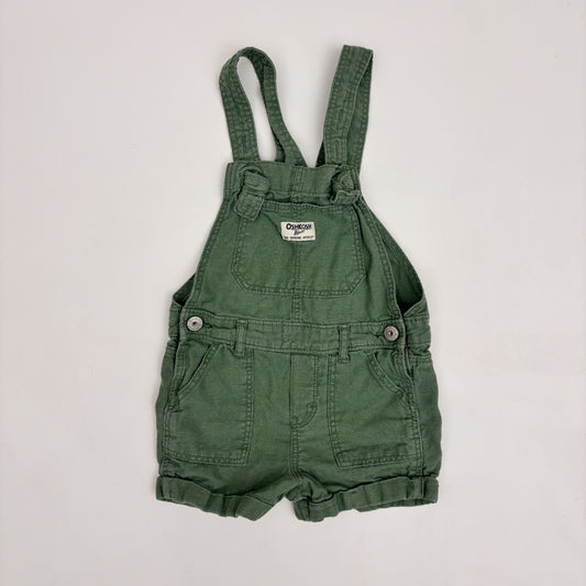 Green Linen Blend Shortalls (4T)