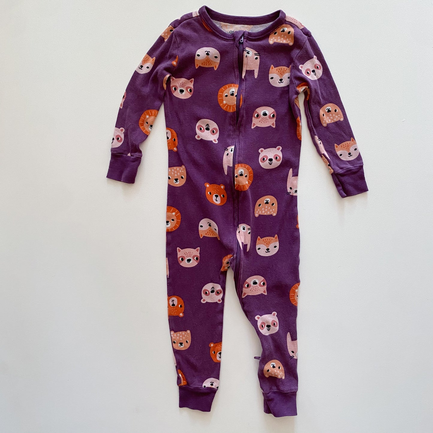 Purple Animal One Piece Pajamas (2T)