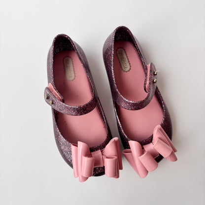 Glittery Bow Jelly Shoes (9C)