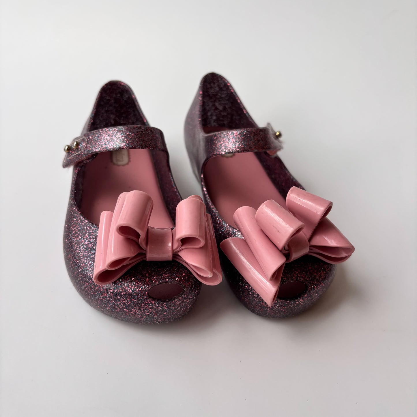 Glittery Bow Jelly Shoes (9C)