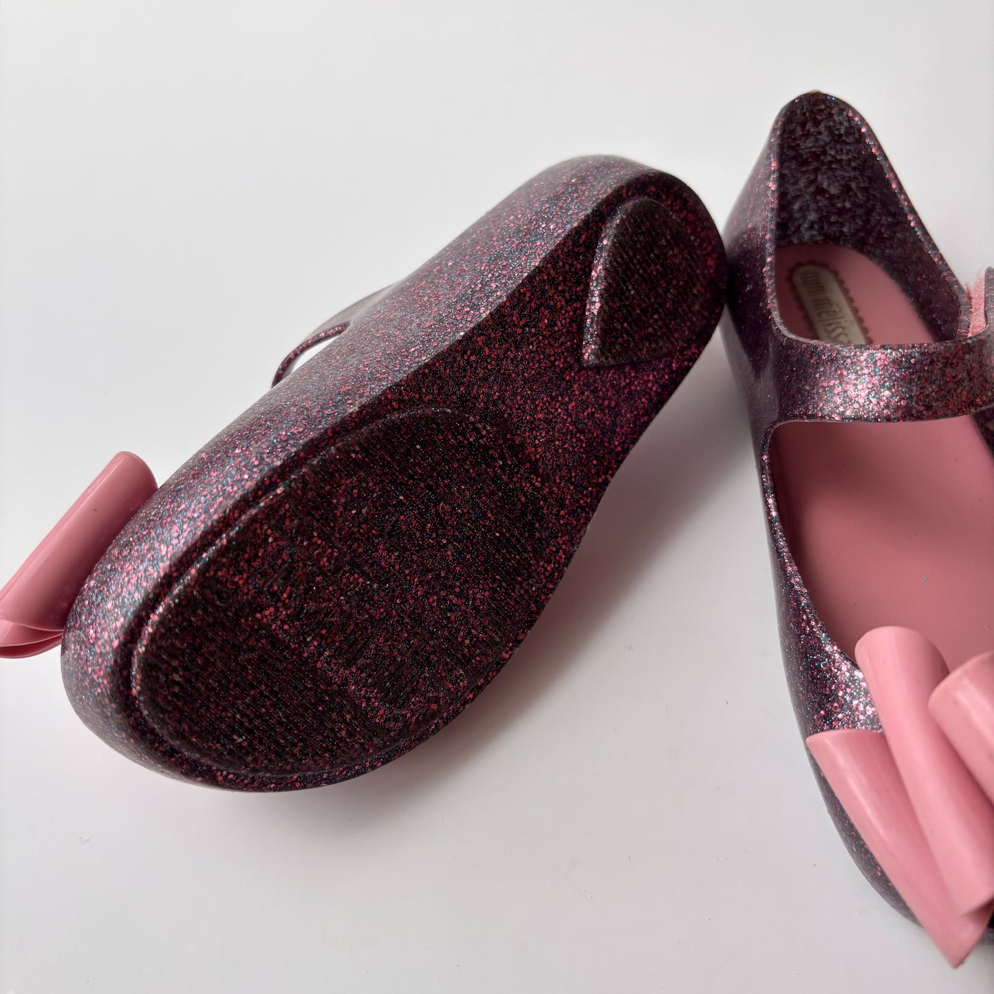 Glittery Bow Jelly Shoes (9C)