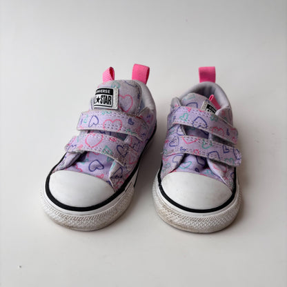 Heart Print Velcro Sneakers (5C)