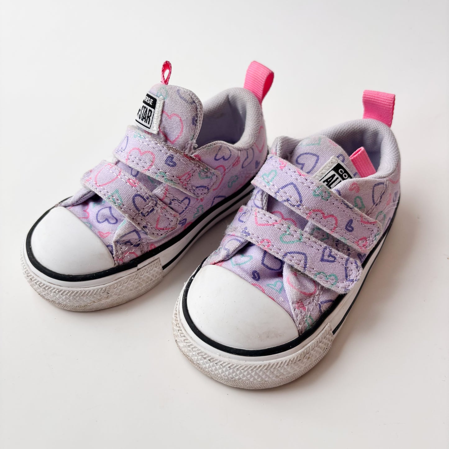 Heart Print Velcro Sneakers (5C)