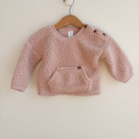 Pink Shearling Crewneck (6-9M)