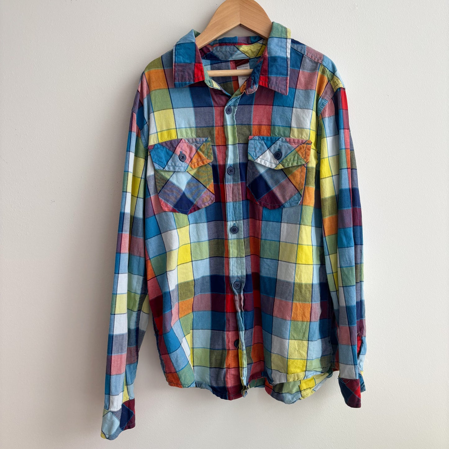 Bright Plaid Button Shirt (10Y)