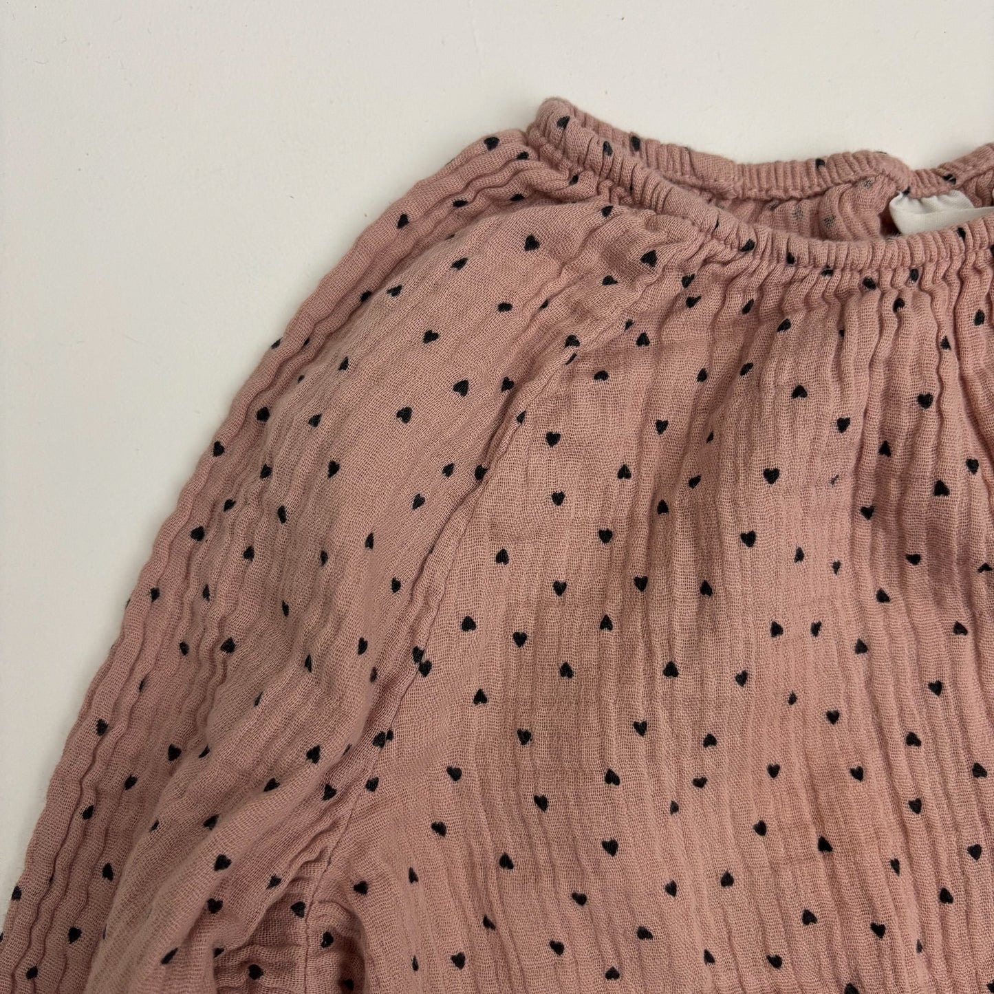 Pink Muslin Heart Print Dress (6X)